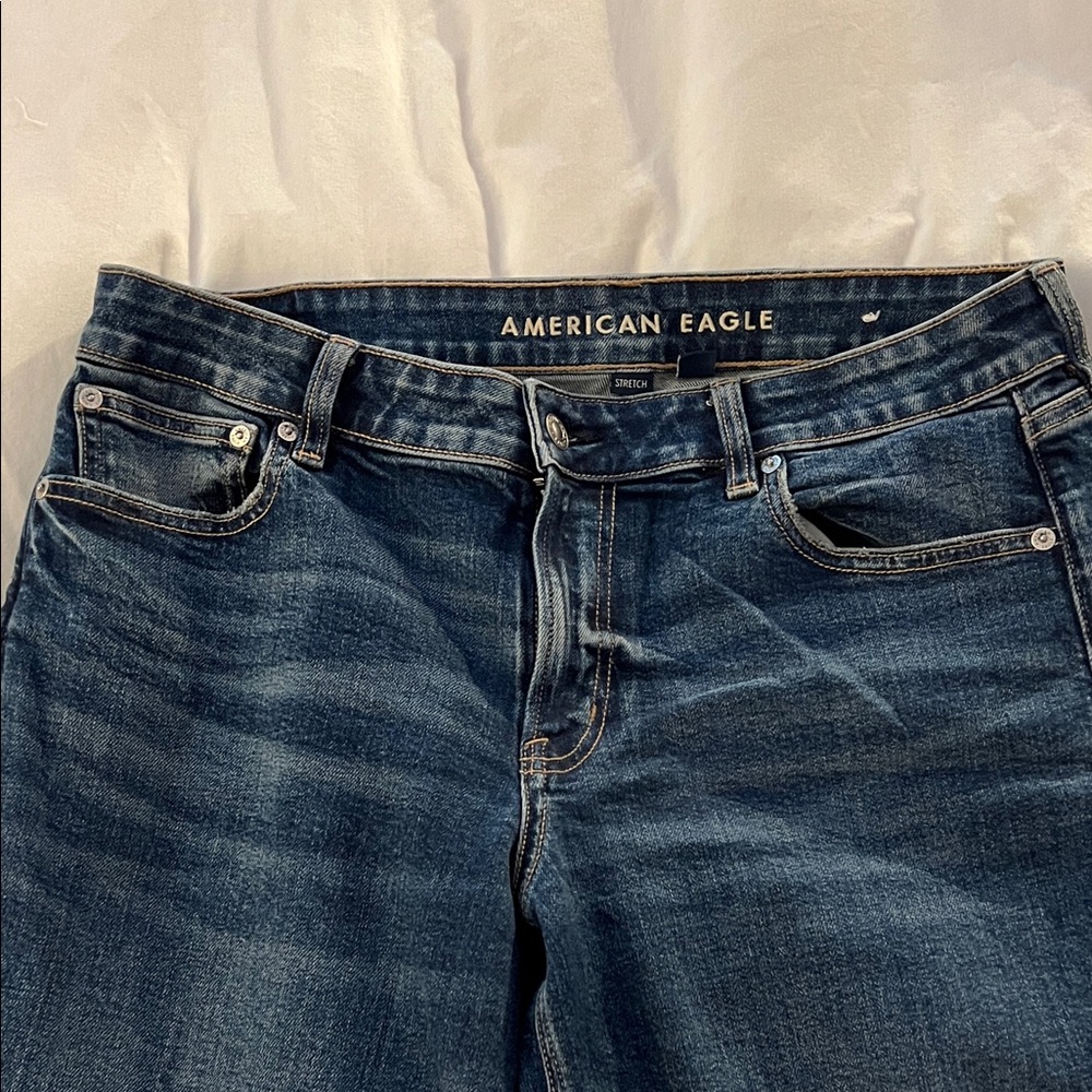 American Eagle Outfitters Dark Blue Wide Leg Jeans